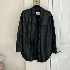 Wilfred The Ganna shirt jacket- vegan leather- black- small